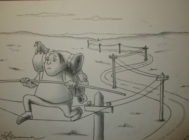 Dessin intitulée "Sans titre" par Philippe Lemarinier, Œuvre d'art originale, Encre