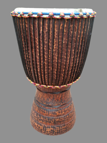 Rzeźba zatytułowany „Djembe Instrument M…” autorstwa Kebe, Oryginalna praca, Drewno