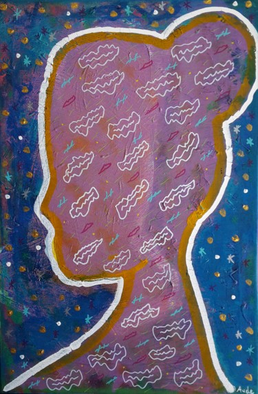 Peinture intitulée "L'élégante tatouée." par Aude Peris, Œuvre d'art originale, Acrylique Monté sur Châssis en bois
