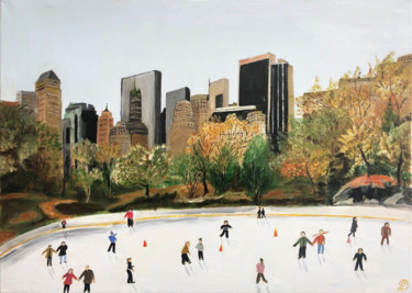 Peinture intitulée "Central Park" par Denise Latour, Œuvre d'art originale, Huile