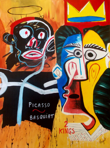Picasso~Basquiat Peinture intitulée "Picasso~Basquiat" par Thierry Angot, Œuvre d'art originale, Acrylique