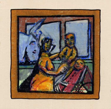 Peinture intitulée "Le mystère du train…" par Jean-Bernard Fenouillas, Œuvre d'art originale, Acrylique