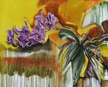 Peinture intitulée "orchide II" par Pascal Buffard, Œuvre d'art originale, Huile
