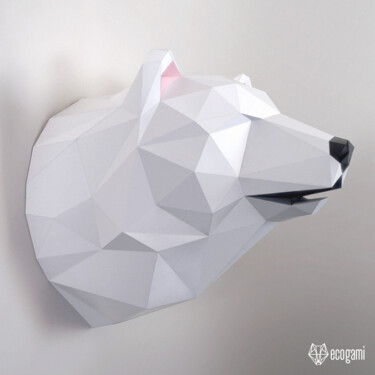 雕塑 标题为“Trophée d'ours à im…” 由Ecogami, 原创艺术品, 纸