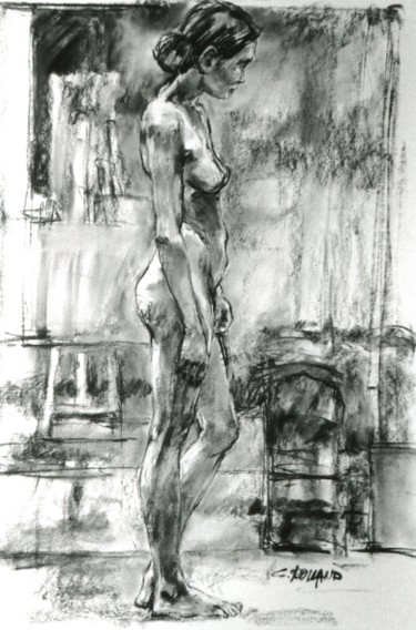 fusain 1997 14 Dessin intitulée "fusain 1997 14" par Christian Rolland, Œuvre d'art originale, Fusain