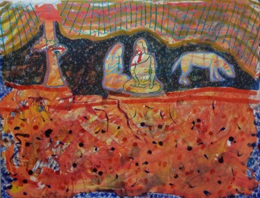 Peinture intitulée "La nuit étoilée de…" par Aude Peris, Œuvre d'art originale, Acrylique Monté sur Châssis en bois
