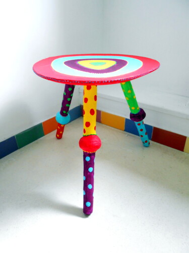 Design titled "table basse vintage…" by Odile Maffone Mosaïque Joyeuse, Original Artwork, Acrylic