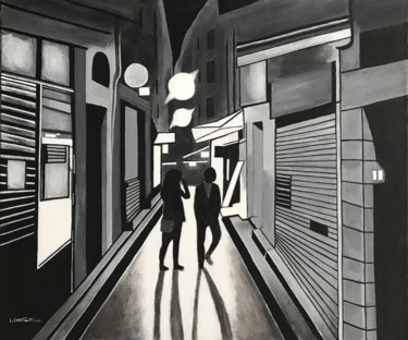 Peinture intitulée "Balade Nocturne" par Laetitia Infantino, Œuvre d'art originale, Acrylique Monté sur Châssis en bois