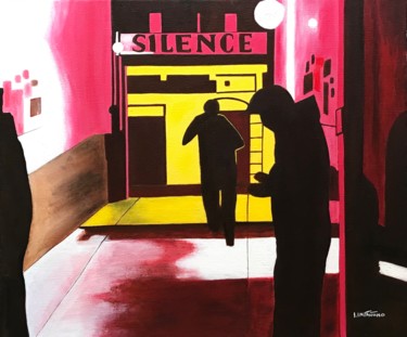제목이 "Silence"인 미술작품 Laetitia Infantino로, 원작, 아크릴 나무 들것 프레임에 장착됨