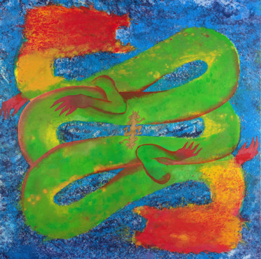 Painting titled "The Dragon A" by Oberlin The Artist, Original Artwork, Acrylic