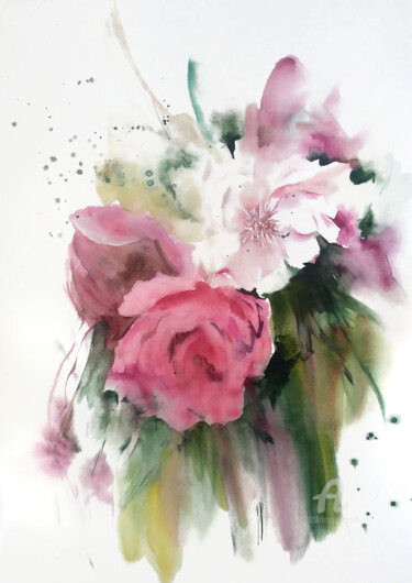 제목이 "Original floral wat…"인 미술작품 Anna Radis (Anna Radis Art)로, 원작, 수채화