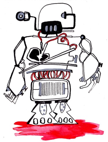 图画 标题为“serie-robot-001-201…” 由Mary Calloc'H, 原创艺术品, 墨