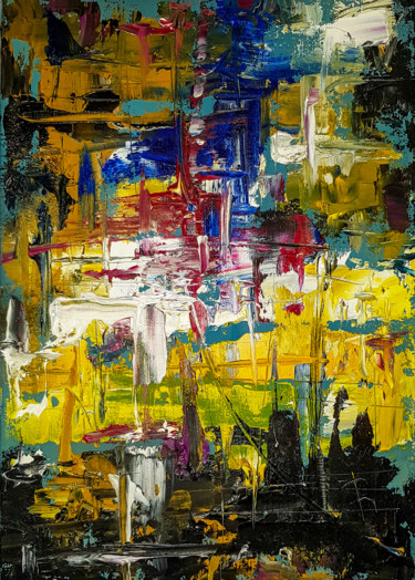 Abstract Expressive Modern Textured Oil Painting 绘画 标题为“Abstract Expressive…” 由Retne, 原创艺术品, 丙烯