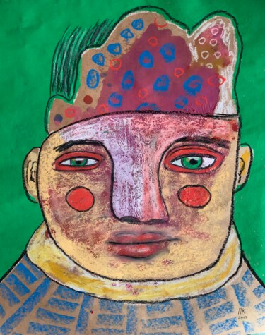 Рисунок под названием "Inquisitive boy 5" - Pavel Kuragin, Подлинное произведение искусства, Пастель