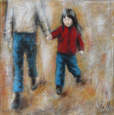 Peinture intitulée "Cinq minutes avec t…" par Isabelle Milloz, Œuvre d'art originale, Acrylique
