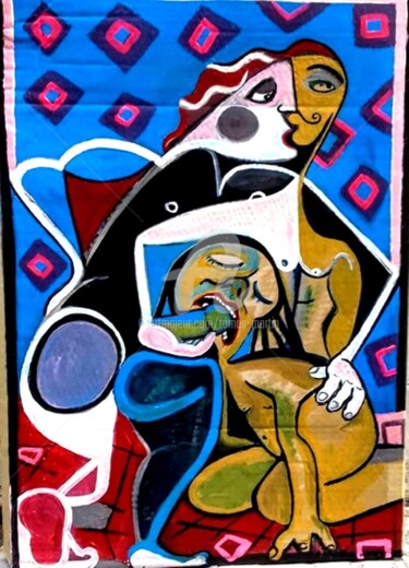 Le moustache Painting titled "Le moustache" by Tomás Martin, Original Artwork, Acrylic
