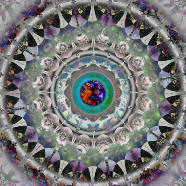 Digital Arts titled "SILVER ROTUNDA" by Paul Pinzarrone, Original Artwork, Digital Painting