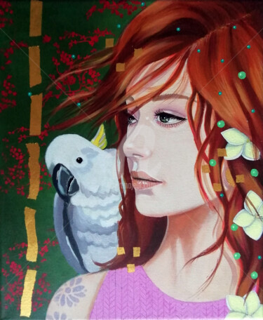Peinture intitulée "Scarlett" par Dominique Marc, Œuvre d'art originale, Acrylique