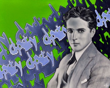 Peinture intitulée "Chaplin" par Pascal Buffard, Œuvre d'art originale, Huile