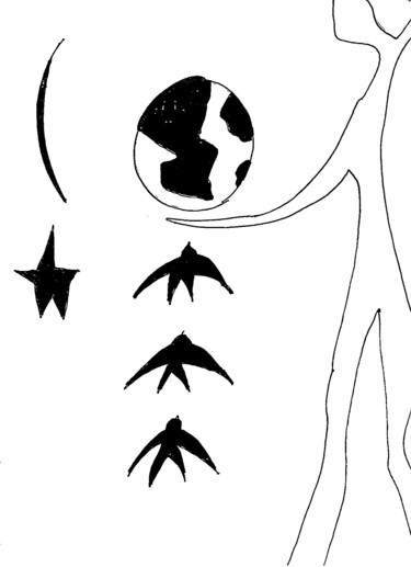「L'aube du changement」というタイトルの描画 Anik Fortinによって, オリジナルのアートワーク, マーカー