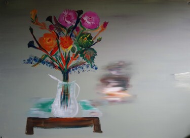 Peinture intitulée "flower on emotion" par Pascal Jung, Œuvre d'art originale, Huile
