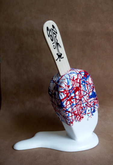 Skulptur mit dem Titel "WINTER dripping bla…" von 2mé / Blondeau, Original-Kunstwerk, Gemischte Medien