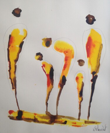 Painting titled "Famille" by Karl Blanchet, Original Artwork, Ink