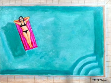 绘画 标题为“pool girl” 由Vishalandra Dakur, 原创艺术品, 丙烯