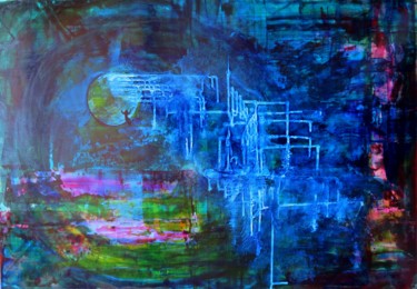 No word, no night, encres acryliques 70x50 cm Peinture intitulée "No word, no night,…" par Clau Redier-Clément, Œuvre d'art originale, Acrylique