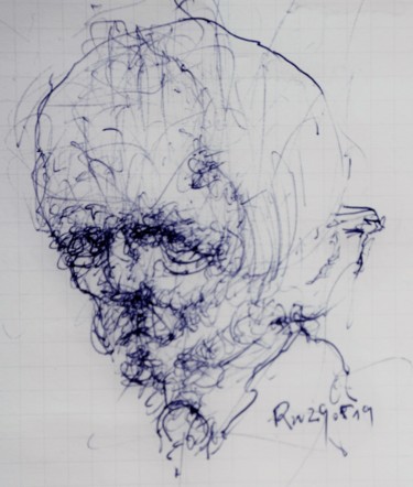 图画 标题为“Schnee von gestern” 由Stephan Rodriguez Warnemünde, 原创艺术品, 圆珠笔