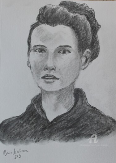 PORTRAIT AU CRAYON Dessin intitulée "PORTRAIT AU CRAYON" par Alain Devienne, Œuvre d'art originale, Graphite