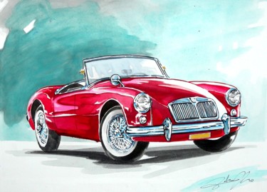 MG A roadster 1962 图画 标题为“MG A roadster 1962” 由Federico De Muro, 原创艺术品, 水彩