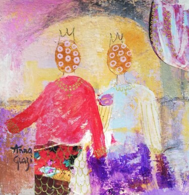 Painting titled "Après le couronneme…" by Anna Grazi, Original Artwork, Acrylic