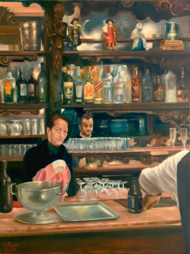 Malerei mit dem Titel ""Le Cirio"" von Olivier Rose, Original-Kunstwerk, Öl Auf Keilrahmen aus Holz montiert