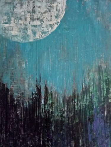 Painting titled "Night" by Atignas Art, Original Artwork, Acrylic