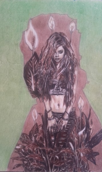 Dessin intitulée "figura" par Victor  Cabel, Œuvre d'art originale, Fusain