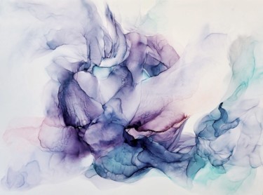 Flower Symphony - abstract painting Peinture intitulée "Flower Symphony - a…" par Kseniya Sergyeyeva, Œuvre d'art originale, Encre