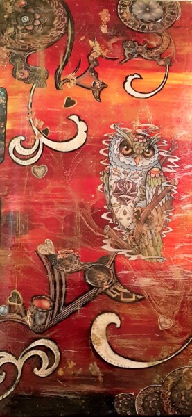 Collages getiteld "Protégez-moi" door Jom, Origineel Kunstwerk