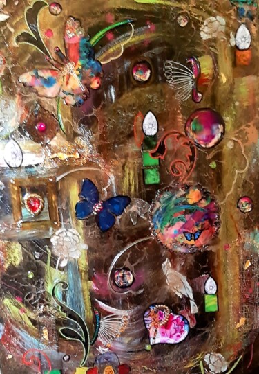 Collages getiteld "Vole, vole, mon coe…" door Jom, Origineel Kunstwerk