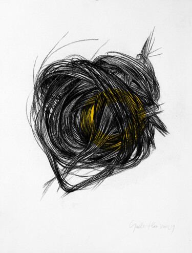 Dessin intitulée "Etoupe 8" par Gaele Flao, Œuvre d'art originale, Fusain