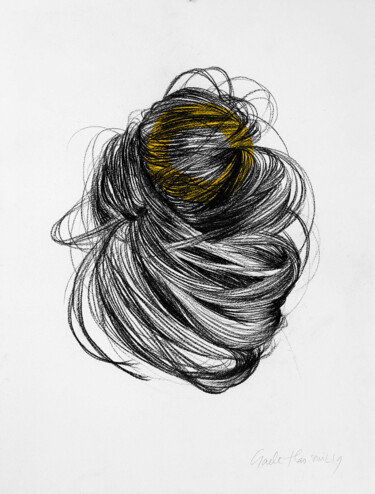 Dessin intitulée "Etoupe 10" par Gaele Flao, Œuvre d'art originale, Fusain