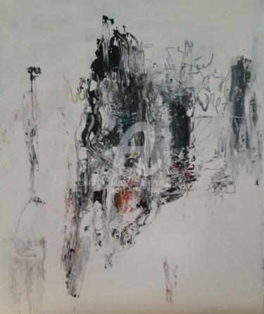 BLACK AND WHITE 绘画 标题为“BLACK AND WHITE” 由Danièle Mercier-Lutz (Dml), 原创艺术品, 丙烯 安装在木质担架架上