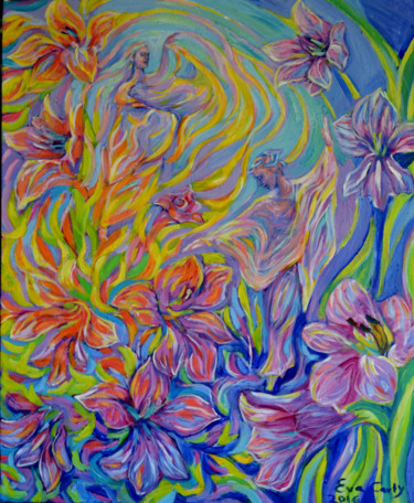 Painting titled "Sylfer 2" by Eva Carty, Original Artwork, Acrylic