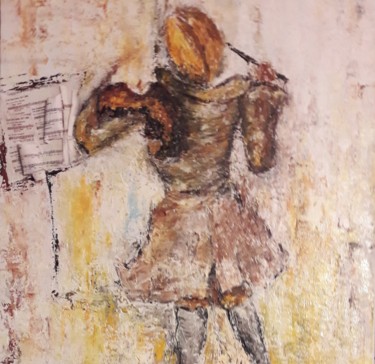 Mozart le Génie II Peinture intitulée "Mozart le Génie II" par Christiane Guerry, Œuvre d'art originale, Acrylique Monté sur Châssis en bois