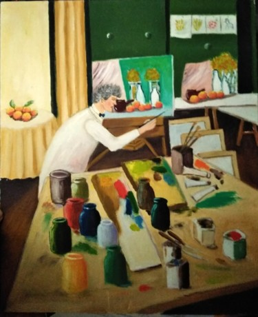 Peinture intitulée "Le peintre fou" par Jonathan Bleesz, Œuvre d'art originale
