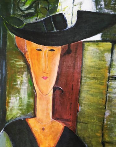 Peinture intitulée "La Pompadour d'aprè…" par Geneviève Madrigal, Œuvre d'art originale, Acrylique