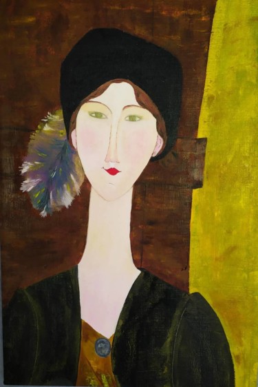 Peinture intitulée "Béatrice Hastings d…" par Geneviève Madrigal, Œuvre d'art originale, Huile