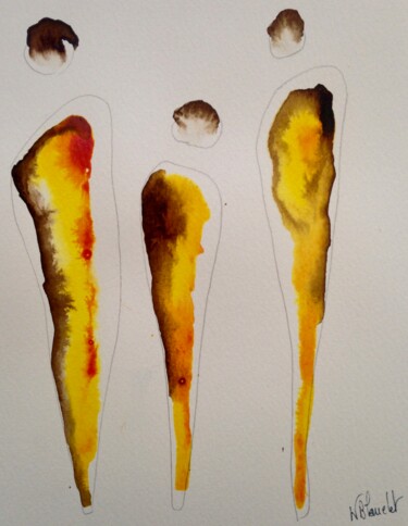 Painting titled "Trio" by Karl Blanchet, Original Artwork, Ink
