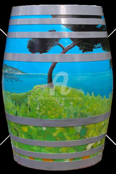 Vue sur Sète et l'étang de Thau Peinture intitulée "Vue sur Sète et l'é…" par Daniele Sanchez Dsz, Œuvre d'art originale, Acrylique