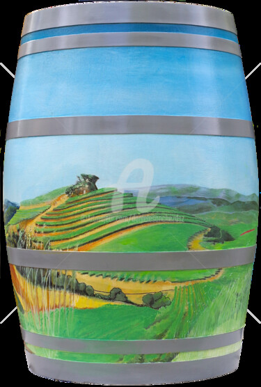 Peinture intitulée "Vignoble Faugérois" par Daniele Sanchez Dsz, Œuvre d'art originale, Acrylique